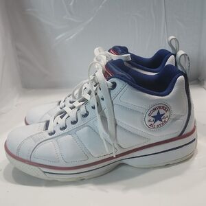 Converse  Chuck Taylor White and Navy Men's Sneakers 9.5